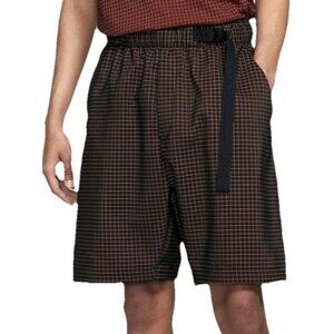 Nike Men's Sz L Sportswear Tech Pack Grid Woven Shorts Black Orange AR1584-060